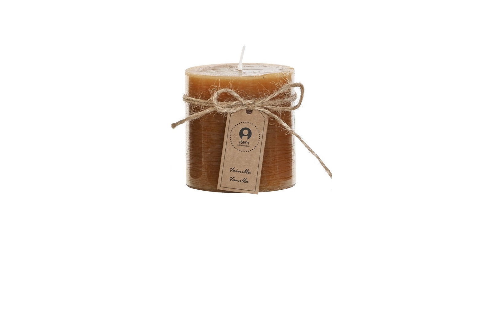 VELA CERA 6,8X6,8X7 215 GR, 32 HORAS MOSTAZA